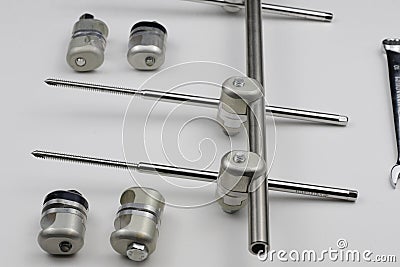 External fixation deviÑe in case of open fractures treatment Stock Photo